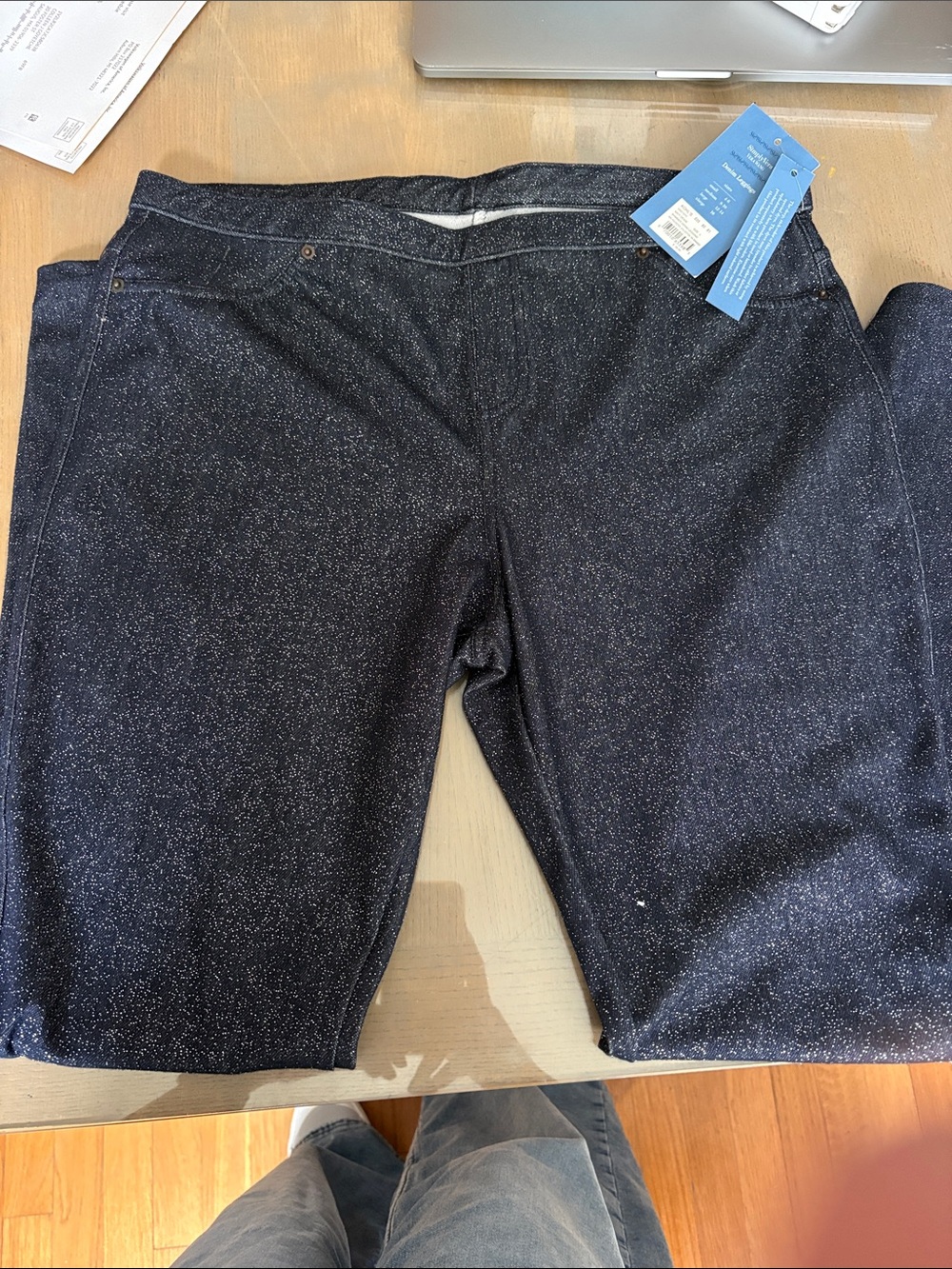 Simply Vera Vera Wang Sparkle Speckled Dark Navy Jeggings